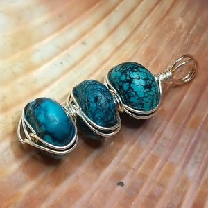 Turquoise Pendant Sterling Silver
